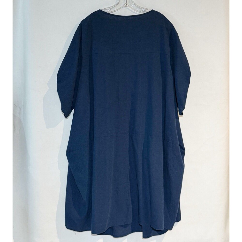 LaovanIn Women's Plus 3XL Tunic Dress Summer Cotton Linen T Shirt Knee-Length - Picture 4 of 16